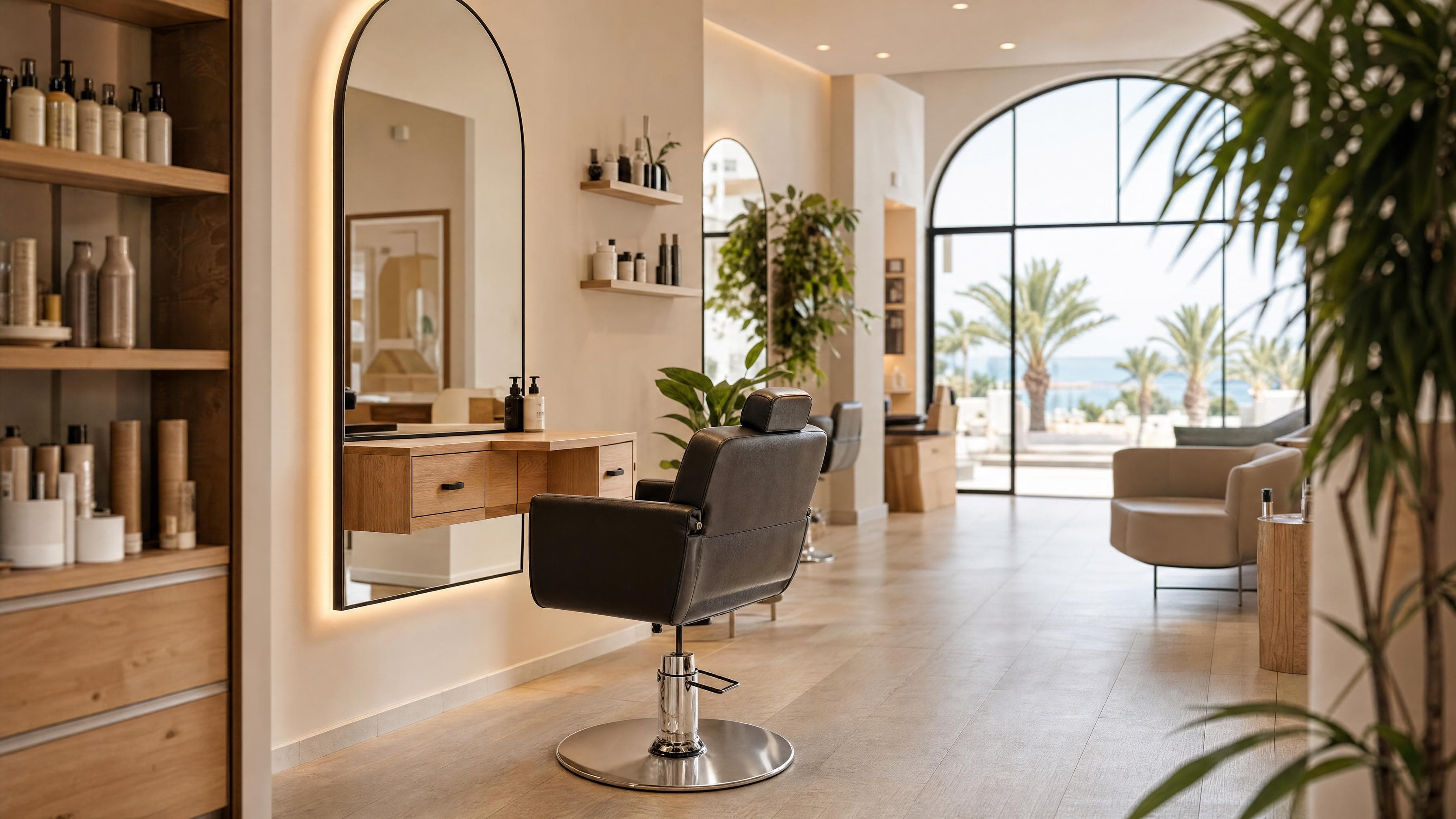 Modern hair salon interior in Cyprus